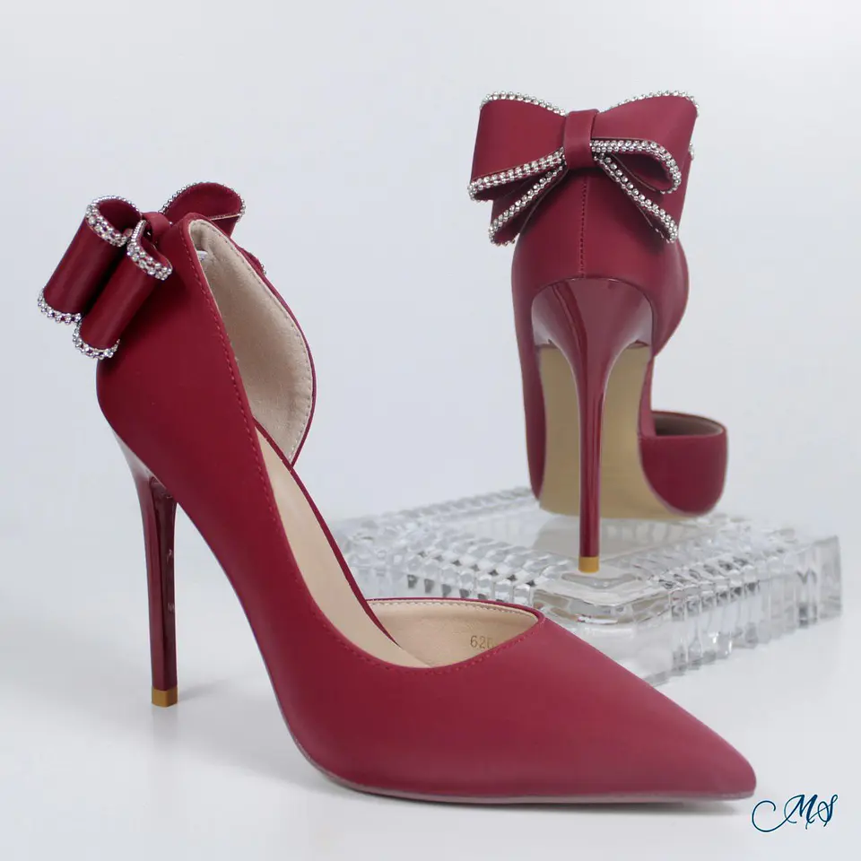 Stilettos Satín Marglo 28 Rojo 4