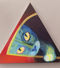 Gato azul.Óleo sobre lienzo US$195