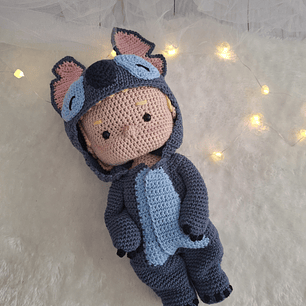 Boneca Stitch com Roupa Removível e Peluche Scrump