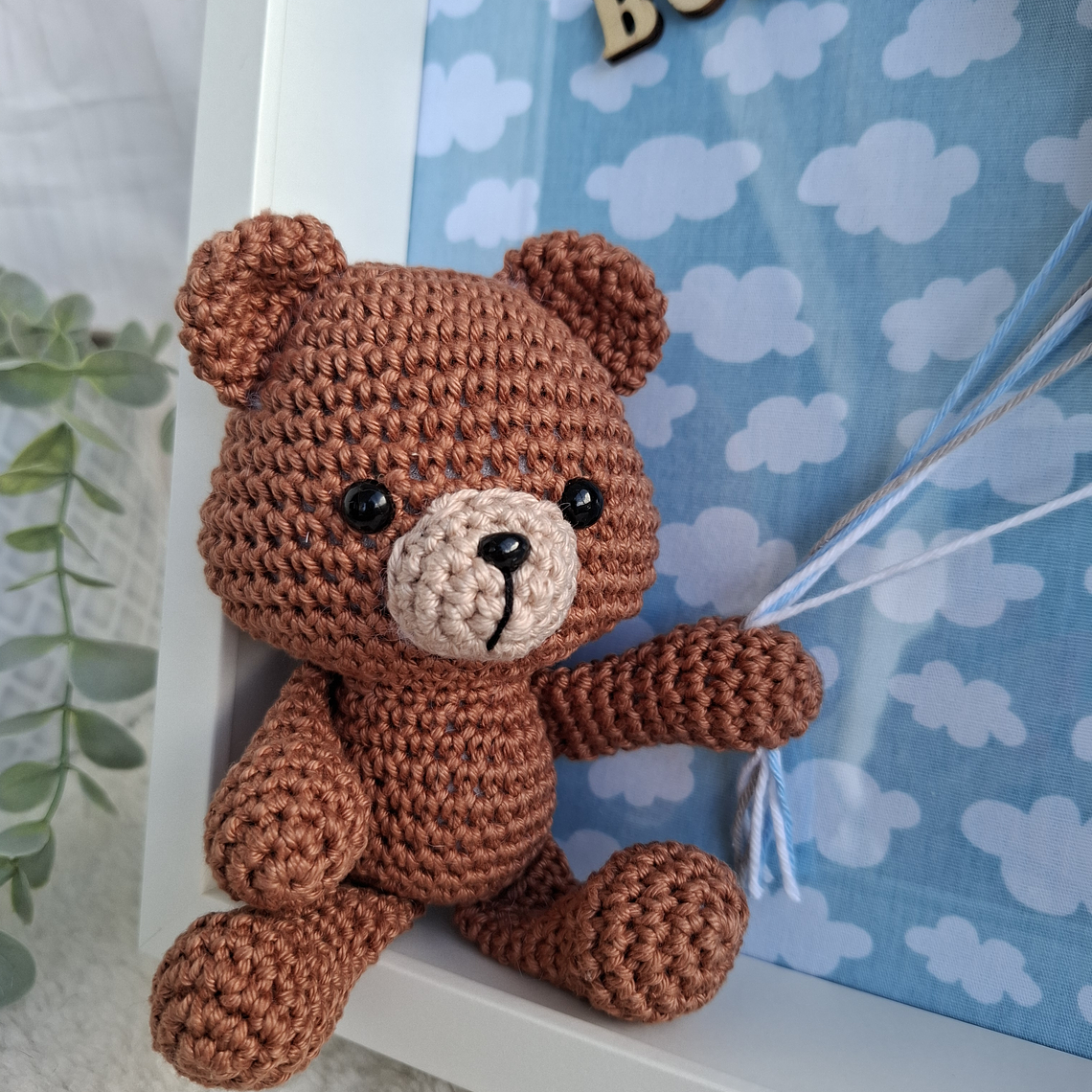 Quadro Personalizado para Quarto de Bebé – Urso com Balões 9
