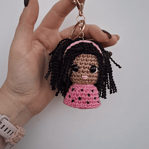 Porta chaves Menina cor de rosa