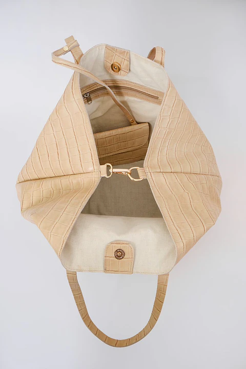 cartera Beige
