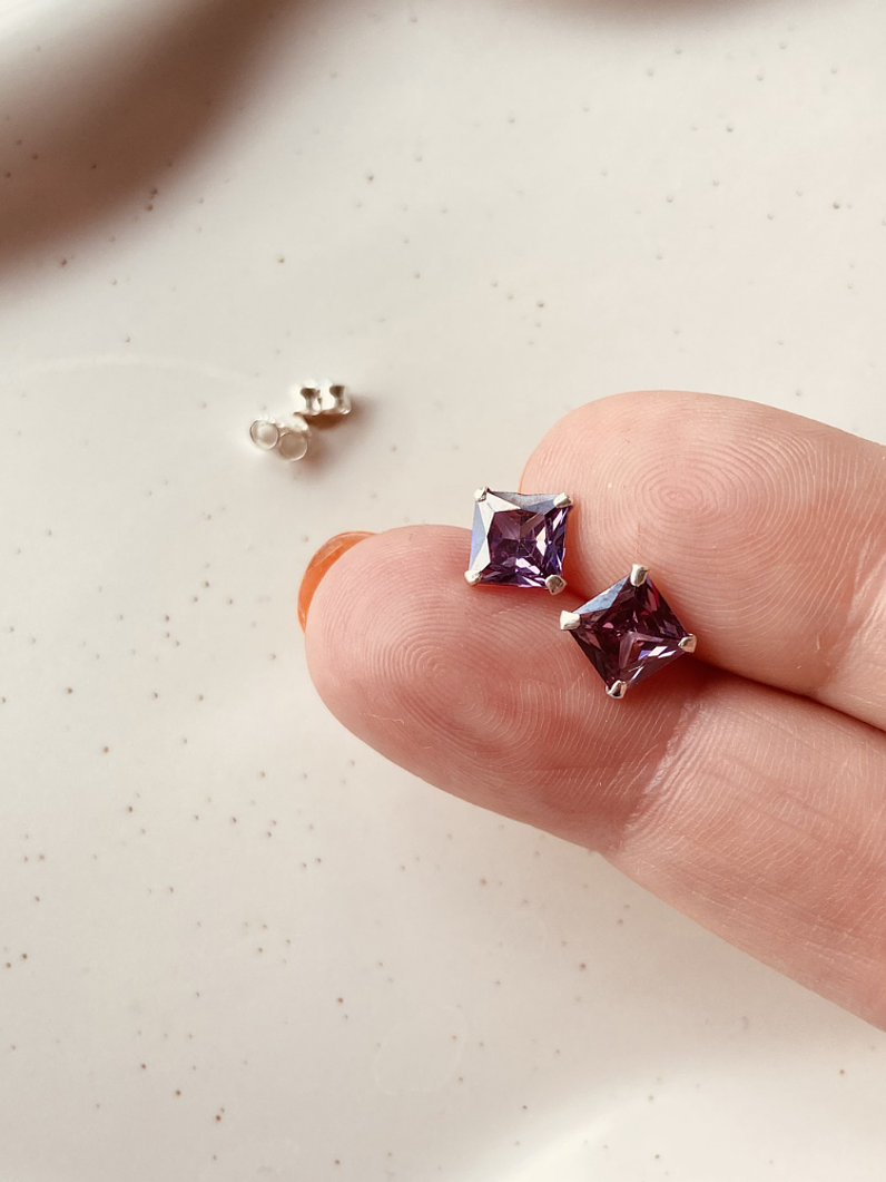 Aros circón amatista 2