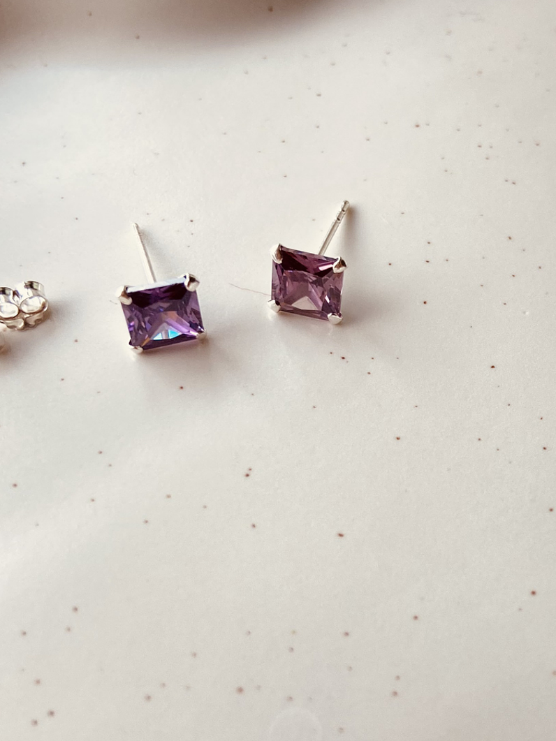 Aros circón amatista 3