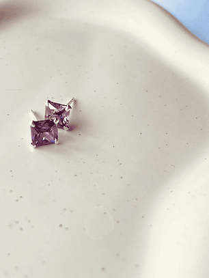 Aros circón amatista