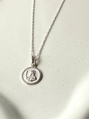 Collar medalla San Benito - plata 925