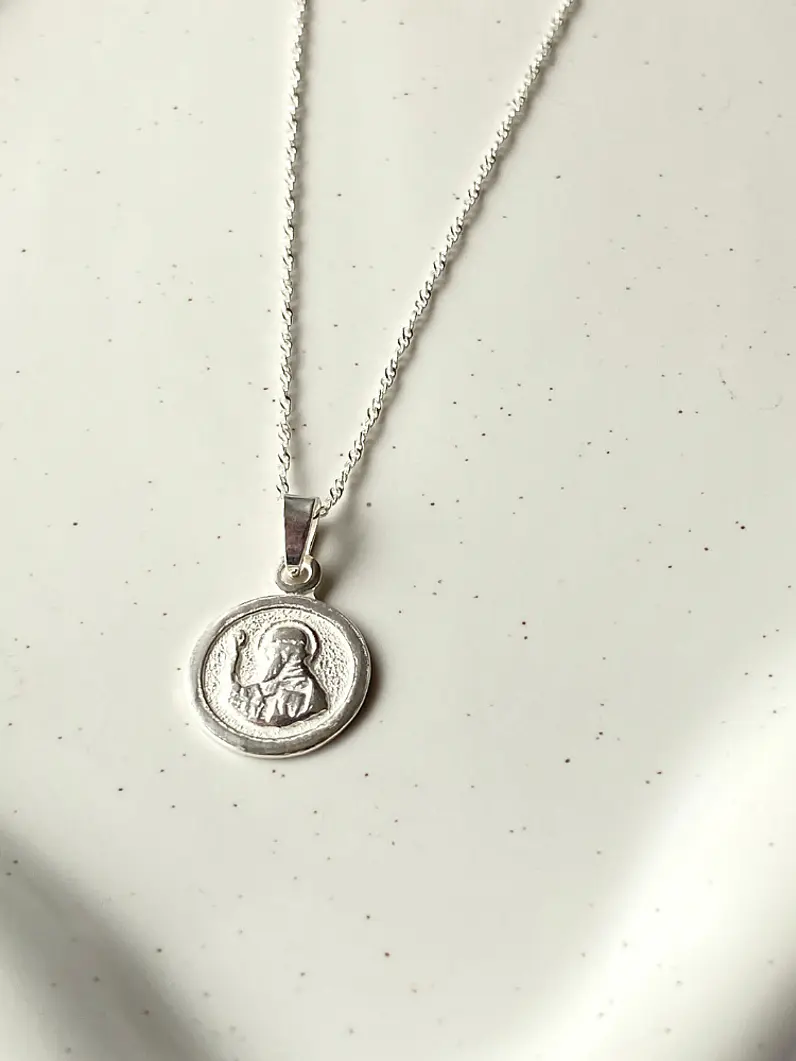 Collar medalla San Benito - plata 925 1