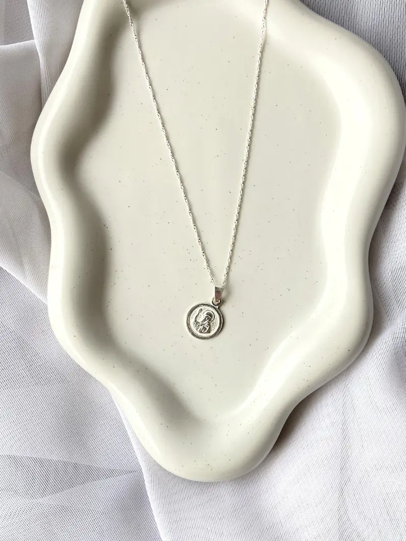 Collar medalla San Benito - plata 925 4