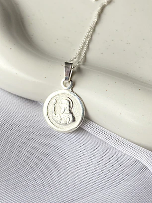 Collar medalla San Benito - plata 925