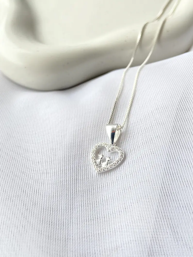Collar corazón de mamá - plata 925 1