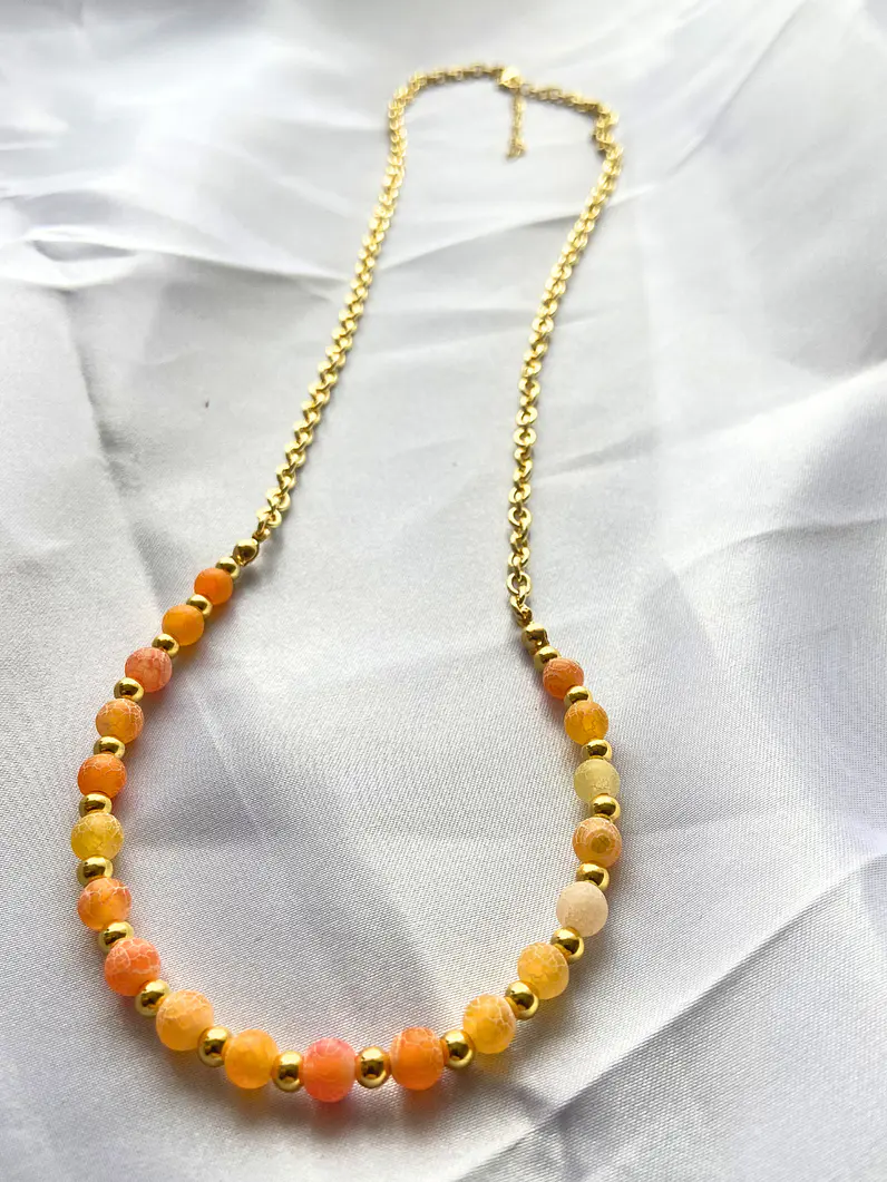 Collar Cornalina gold 4