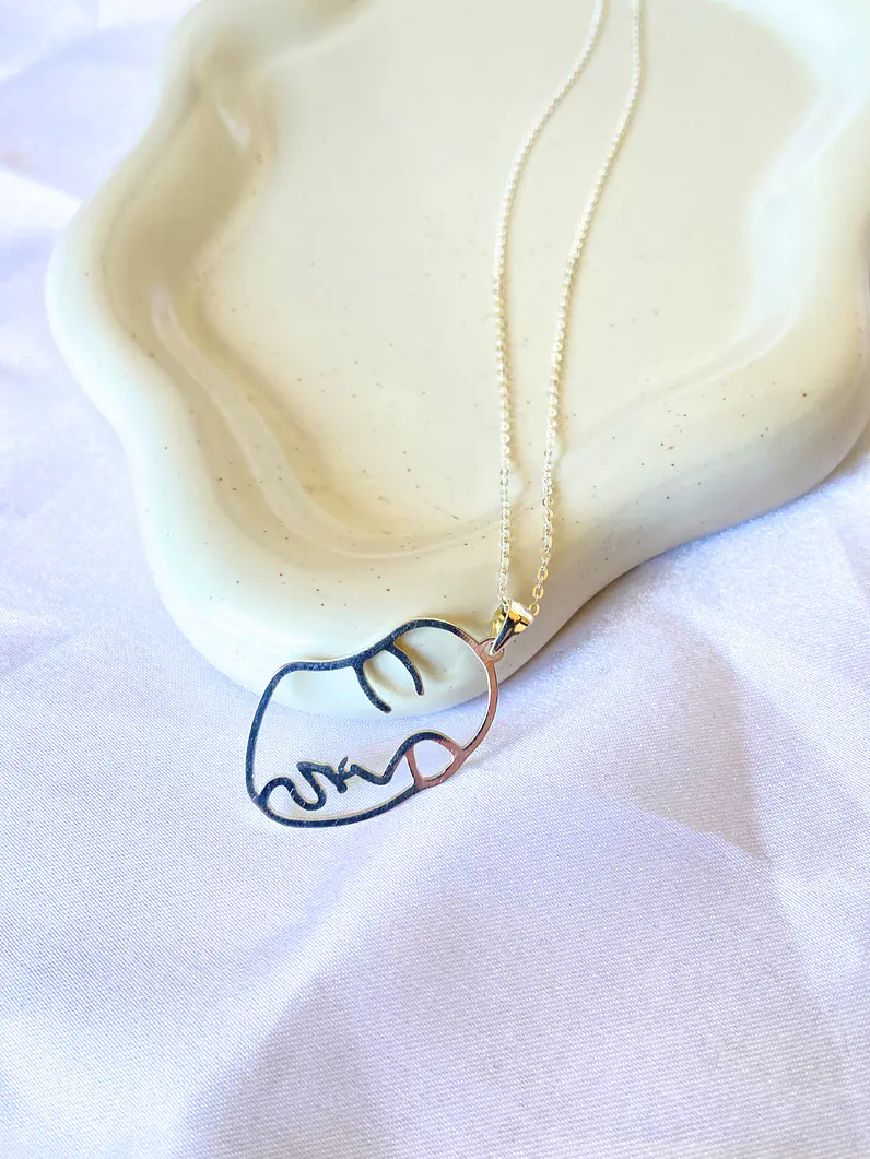 Collar rostro plata 925 2