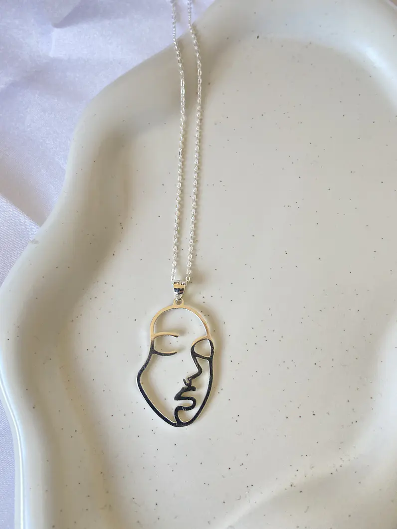 Collar rostro plata 925 4
