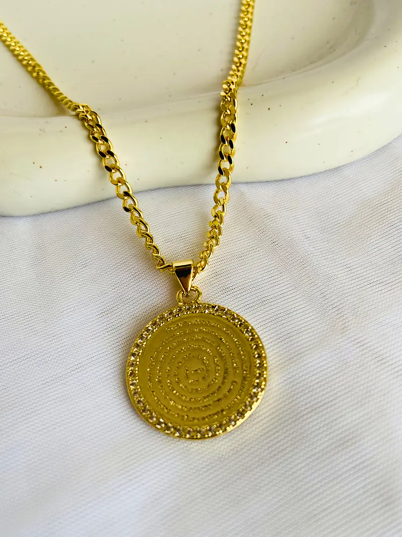 Collar Padre Nuestro baño de oro 3