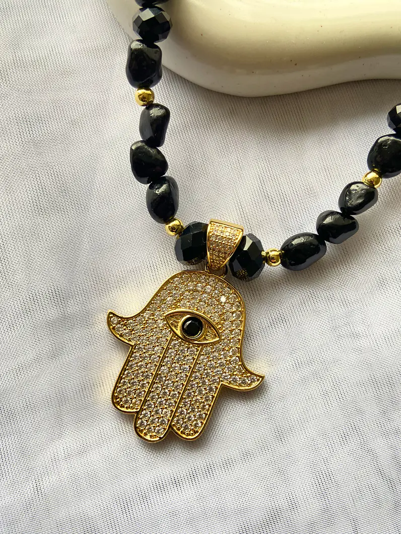 Collar Fátima Obsidiana 2