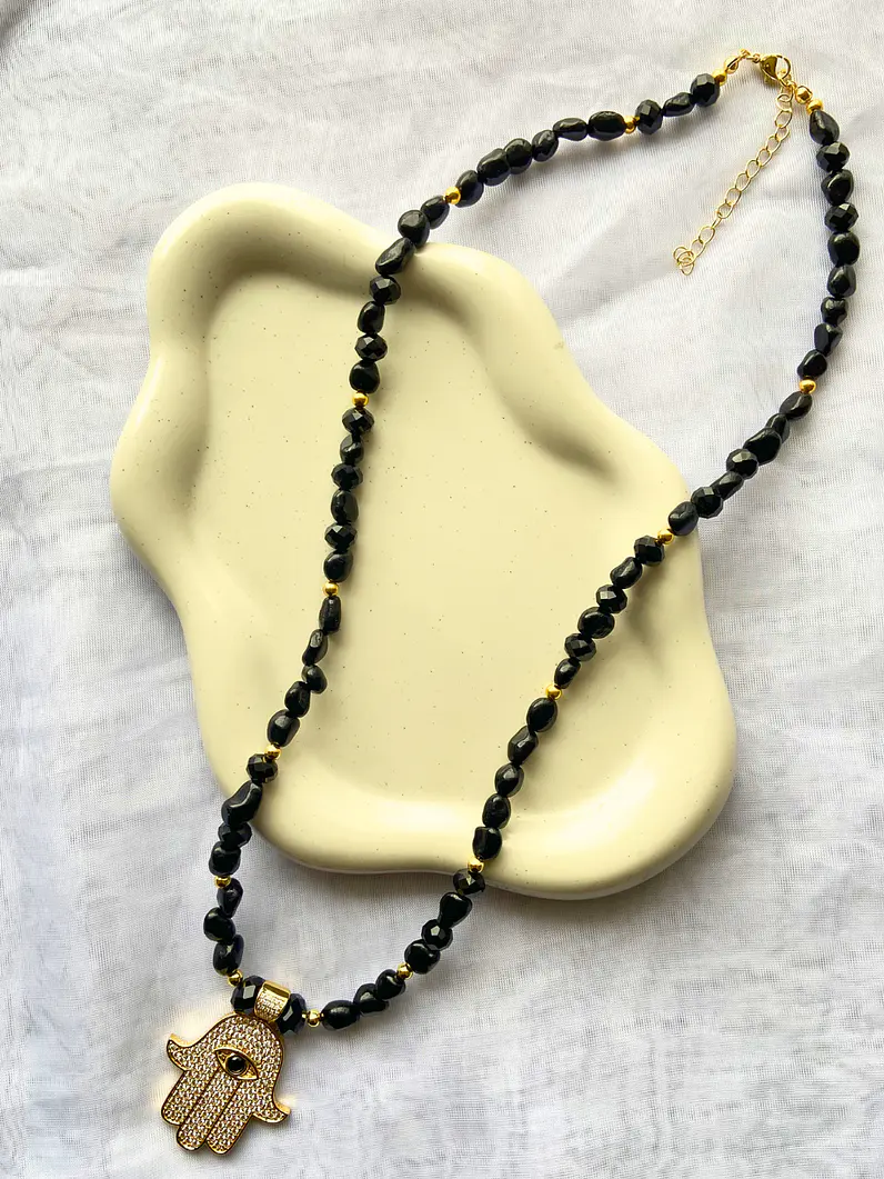 Collar Fátima Obsidiana 1