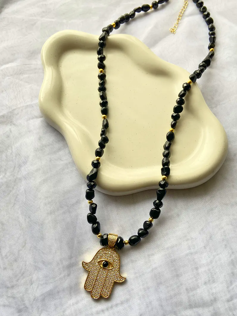 Collar Fátima Obsidiana 3