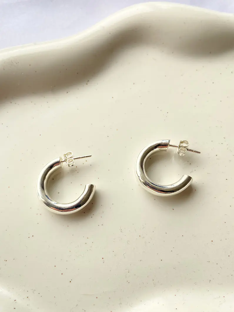 Semi Argollas Chunky - Plata 925 1