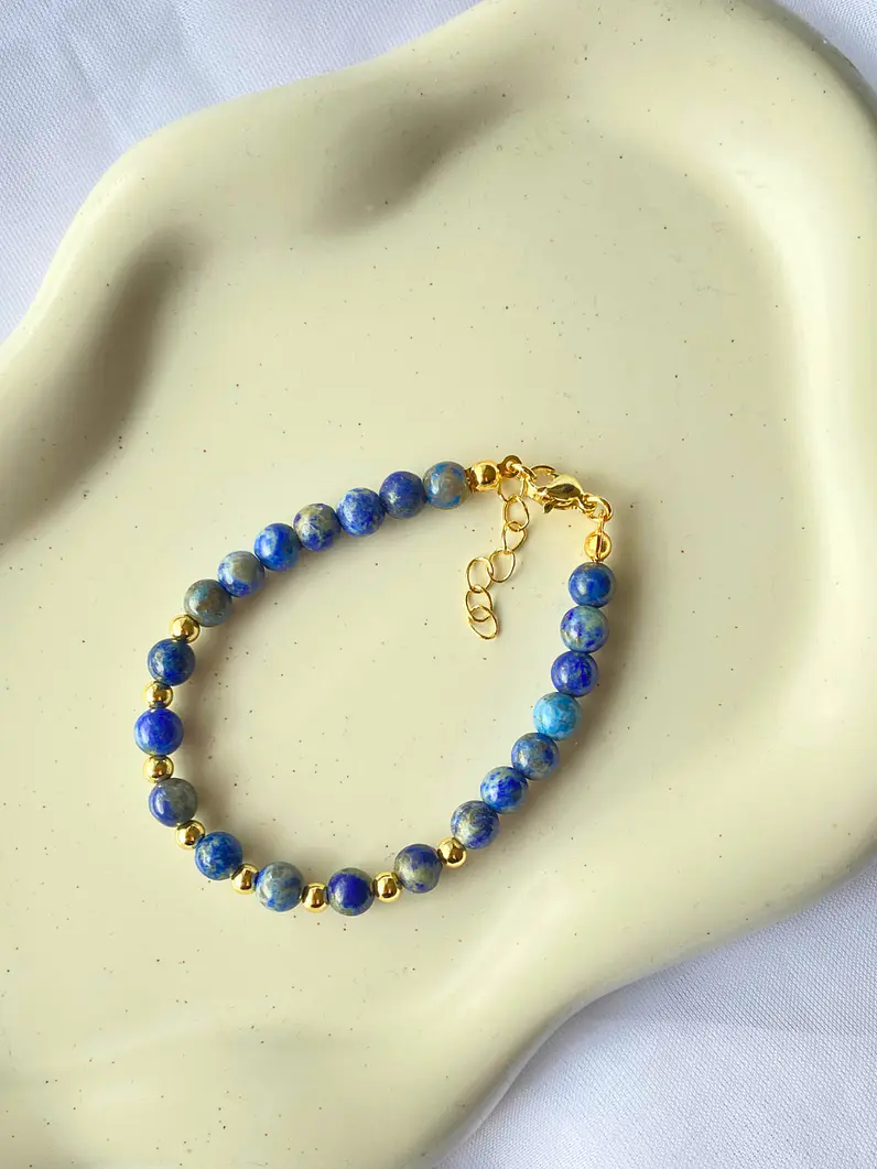 Pulsera Lapislázuli gold 3