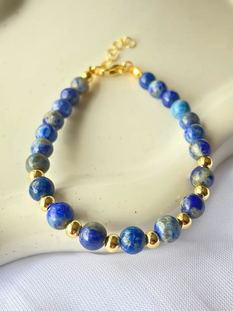 Pulsera Lapislázuli gold 4