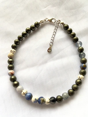 Pulsera Pirita Lapizlázuli