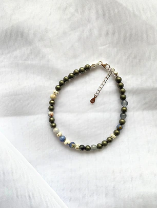 Pulsera Pirita Lapizlázuli