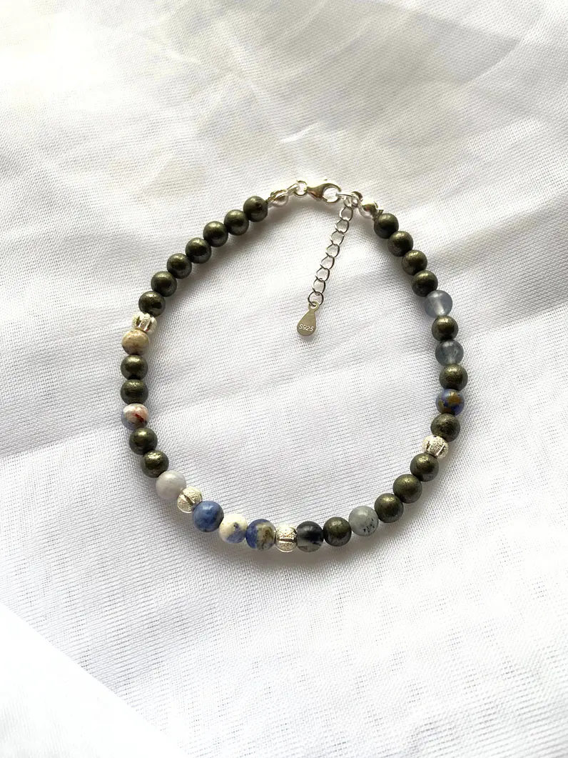 Pulsera Pirita Lapizlázuli 3