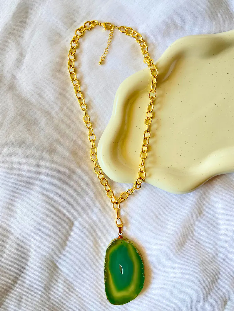 Collar Ágata Verde Chunky 2