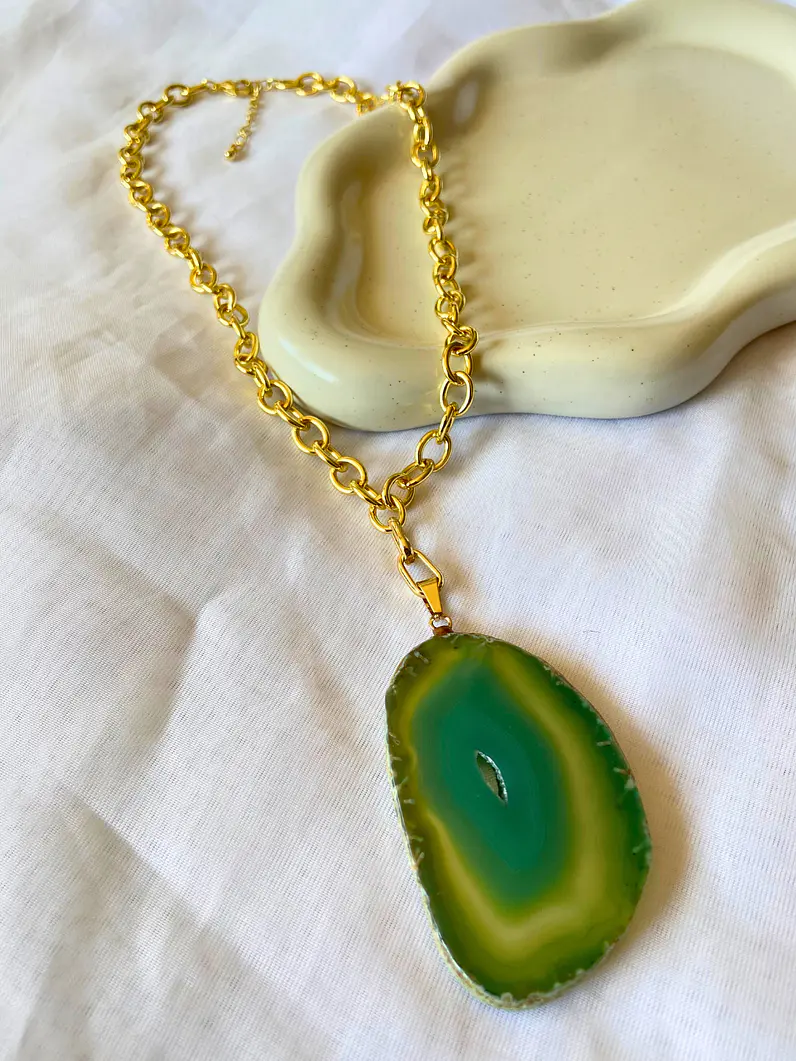 Collar Ágata Verde Chunky 4