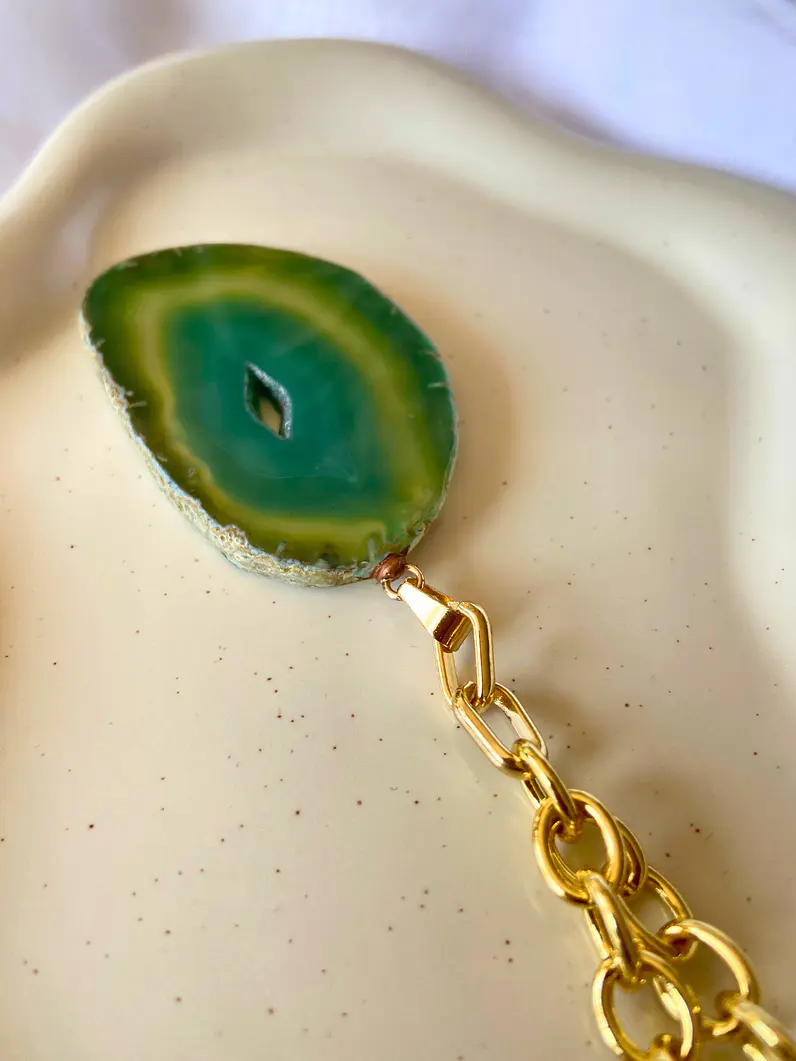 Collar Ágata Verde Chunky 3