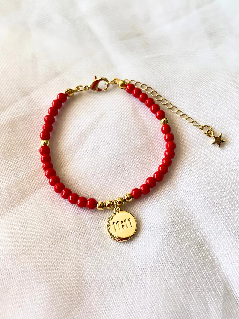 Pulsera Ágata Roja 11:11 3