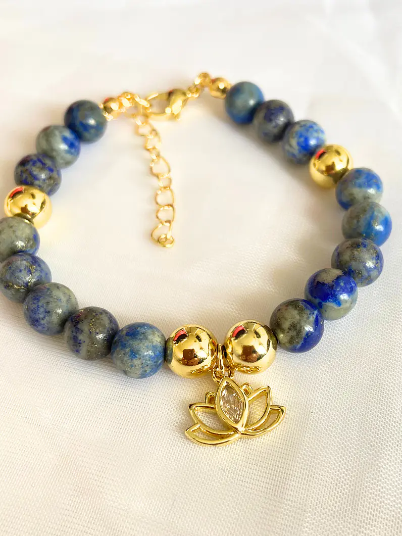 Pulsera Lapislázuli Flor de Loto 1