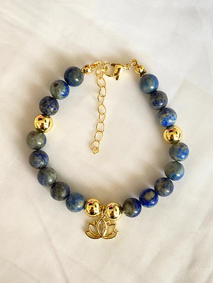 Pulsera Lapislázuli Flor de Loto