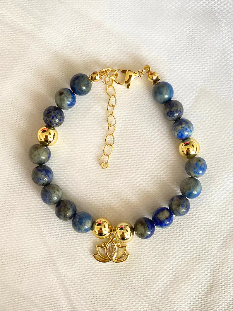 Pulsera Lapislázuli Flor de Loto 2