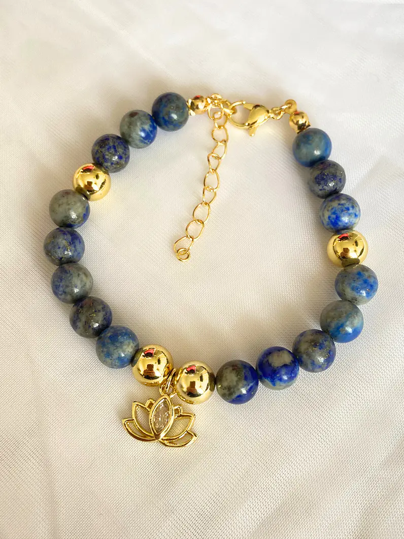 Pulsera Lapislázuli Flor de Loto 3