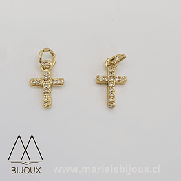 Cruz zircón, con argolla