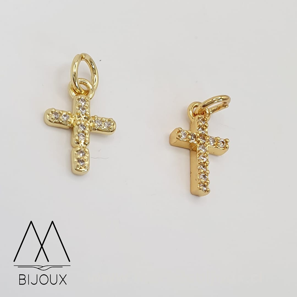 Cruz zircón, con argolla