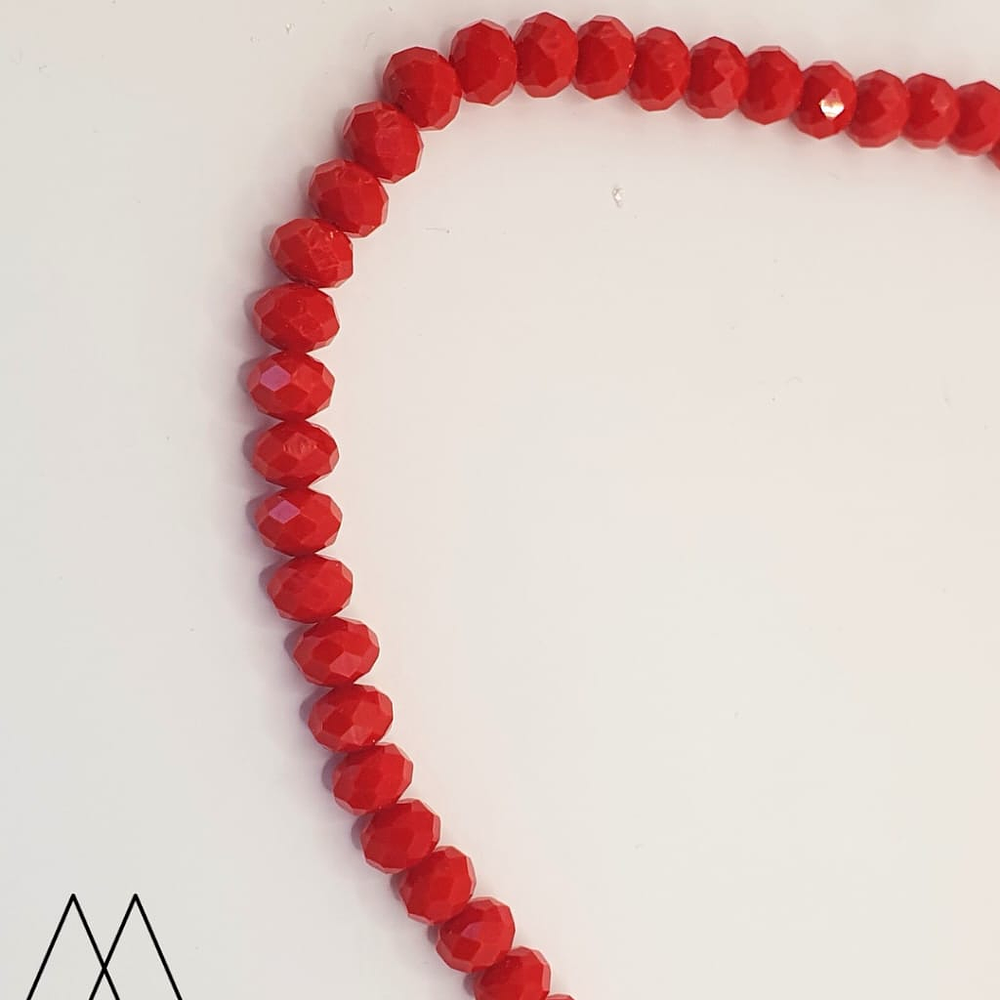 Cristal Chato Rojo 8mm