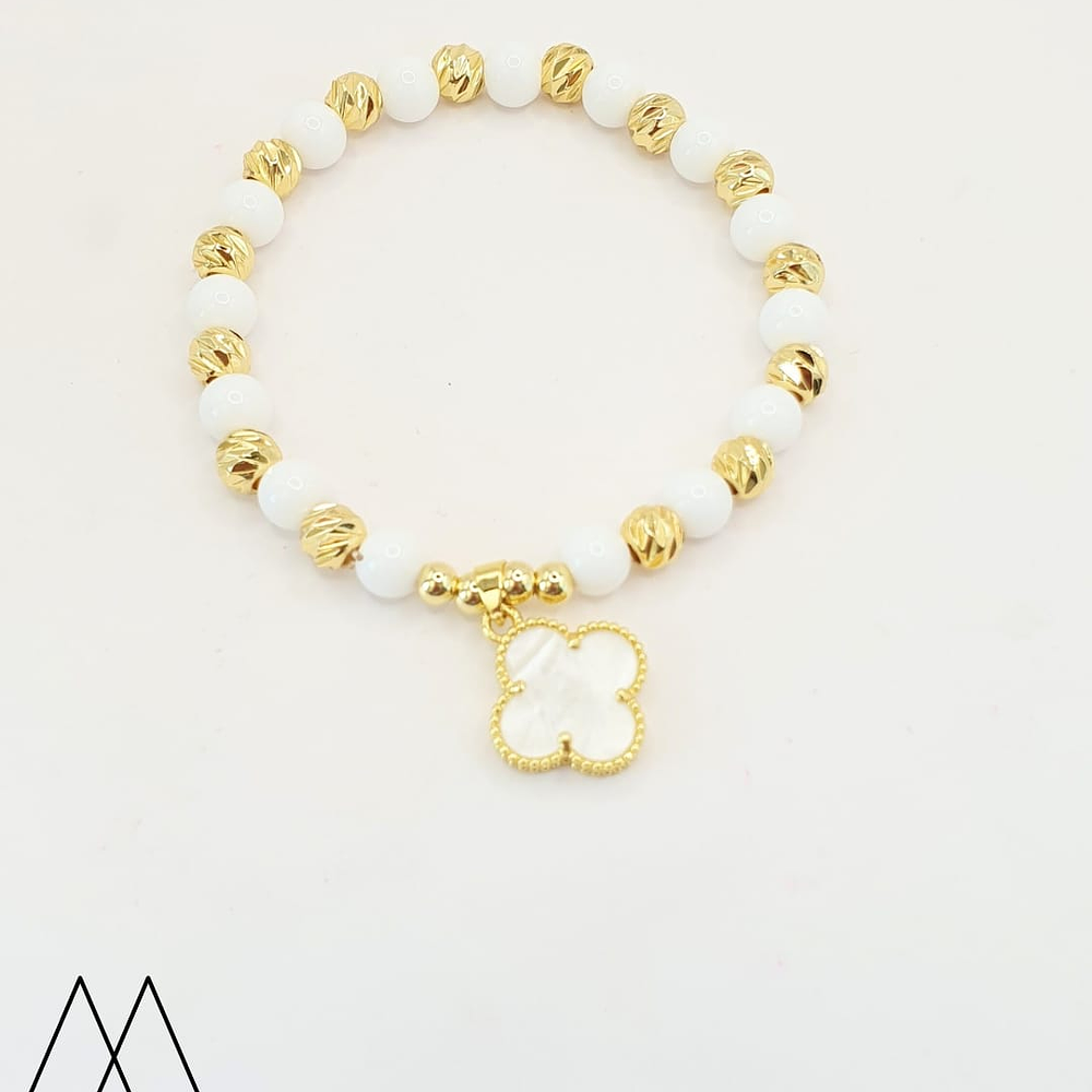 Pulseras Cruz elasticada Blanca