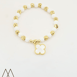 Pulseras Cruz elasticada Blanca