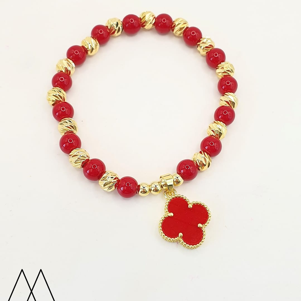 Pulseras Cruz elasticada Roja