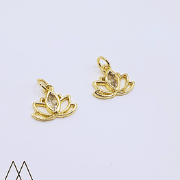 Colgante Flor de loto, con argolla 12mm