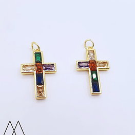 Colgantes Cruz Zircón, con argolla 25mm