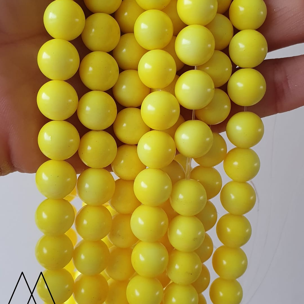 Bolas de Vidrio 10mm, Amarillo Fluorescente