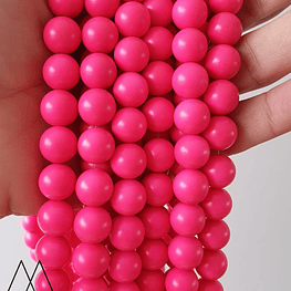 Bolas de Vidrio 10mm, Fucsia Mate
