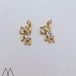 Colgante Oso zircón, con argolla 18mm