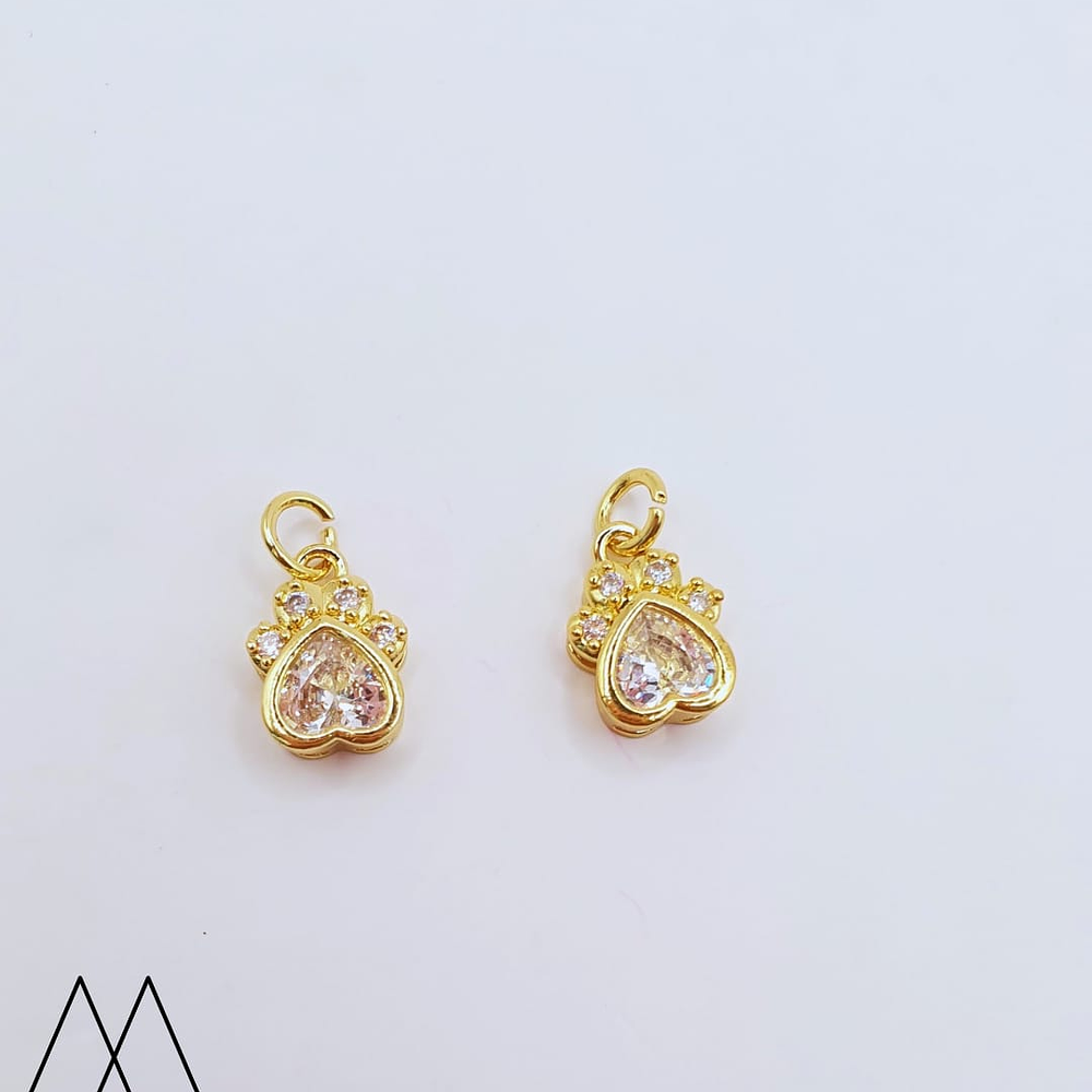 Colgante Patita Cristal con argolla, 15mm