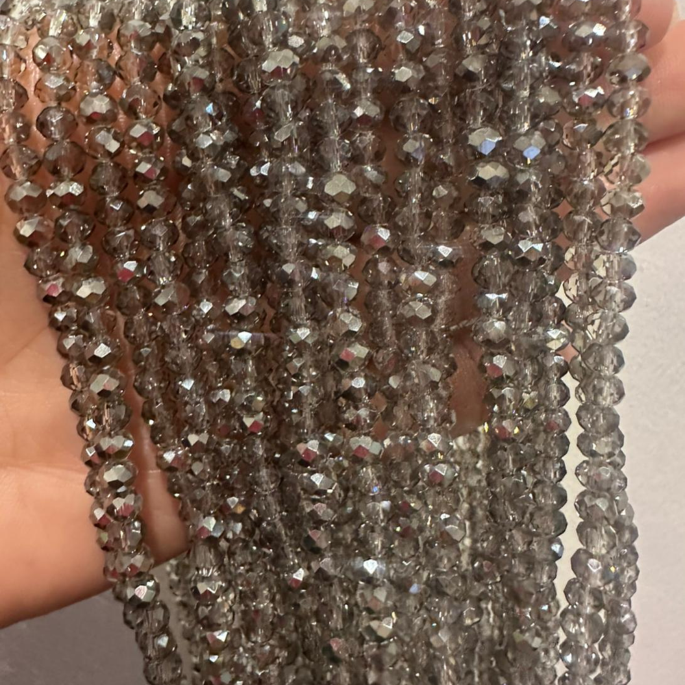 Cristal Murano 4mm, Gris brillante