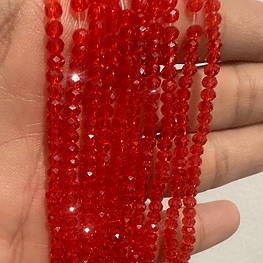 Cristal Murano 2mm traslúcido Rojo