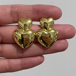 Aros corazón doble